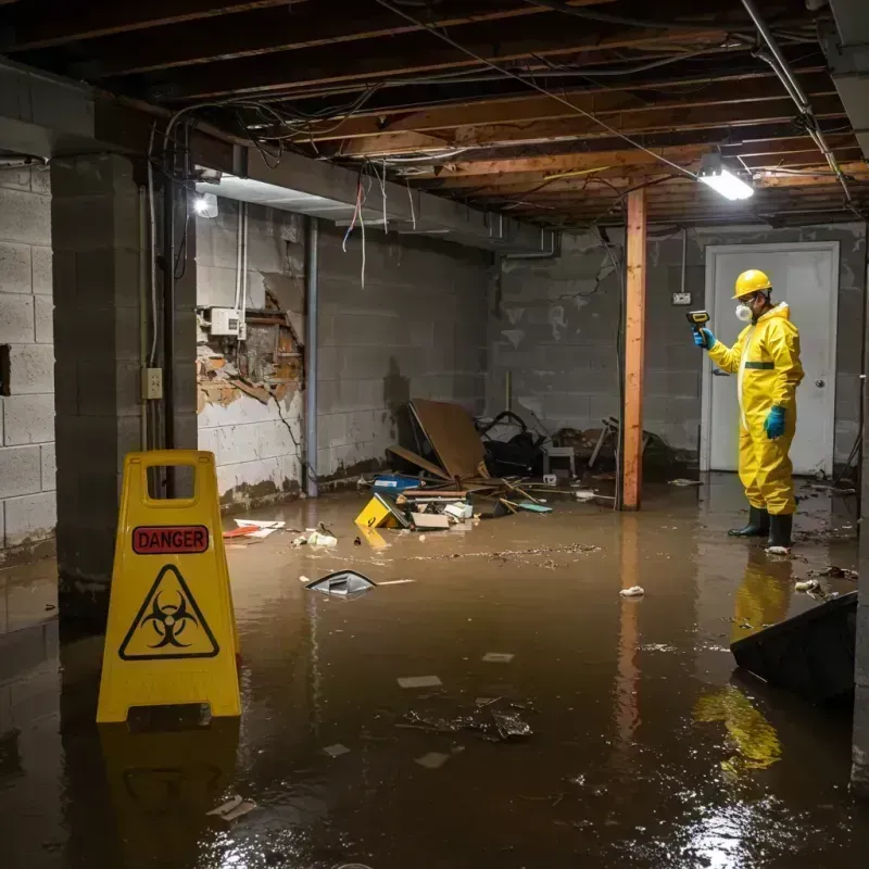 Flooded Basement Electrical Hazard in Grandview, MO Property